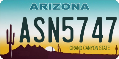 AZ license plate ASN5747