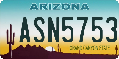 AZ license plate ASN5753