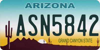 AZ license plate ASN5842