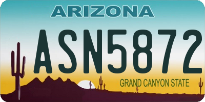 AZ license plate ASN5872