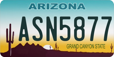 AZ license plate ASN5877