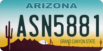 AZ license plate ASN5881