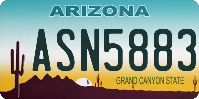 AZ license plate ASN5883