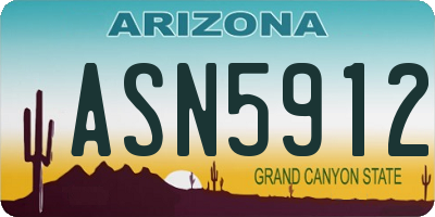 AZ license plate ASN5912