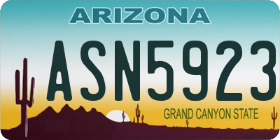 AZ license plate ASN5923