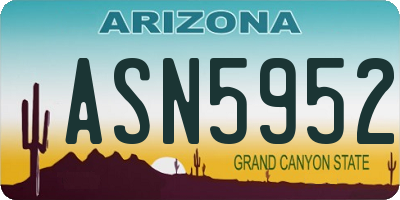 AZ license plate ASN5952