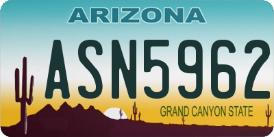 AZ license plate ASN5962