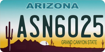 AZ license plate ASN6025