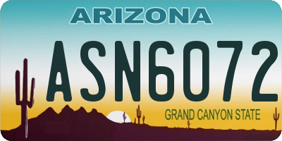 AZ license plate ASN6072