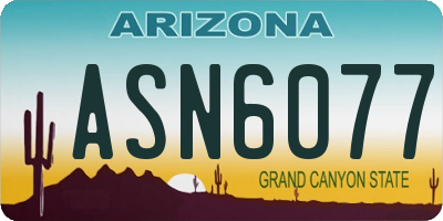 AZ license plate ASN6077