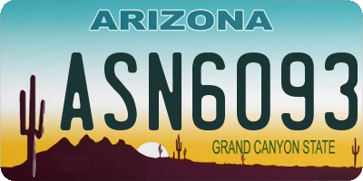 AZ license plate ASN6093