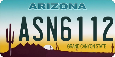 AZ license plate ASN6112
