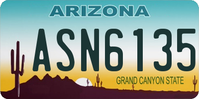 AZ license plate ASN6135