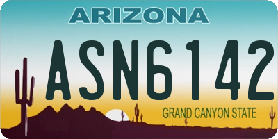 AZ license plate ASN6142