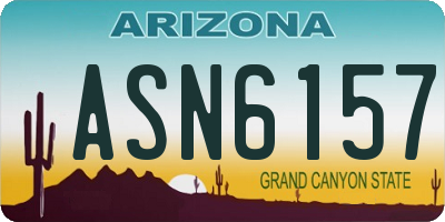 AZ license plate ASN6157