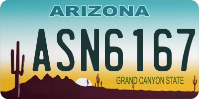 AZ license plate ASN6167