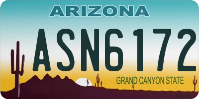 AZ license plate ASN6172