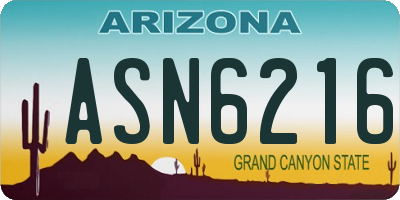 AZ license plate ASN6216