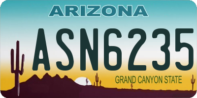 AZ license plate ASN6235
