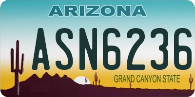AZ license plate ASN6236