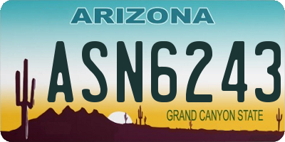 AZ license plate ASN6243