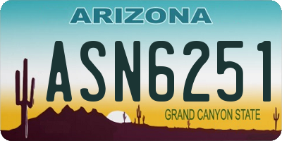 AZ license plate ASN6251