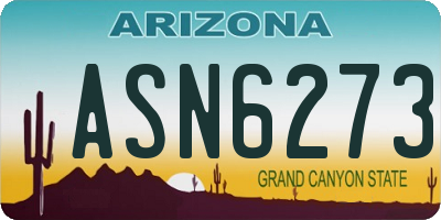 AZ license plate ASN6273