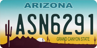 AZ license plate ASN6291