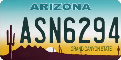 AZ license plate ASN6294