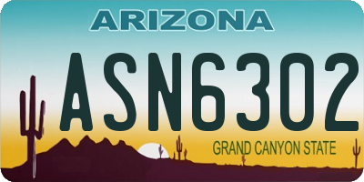 AZ license plate ASN6302