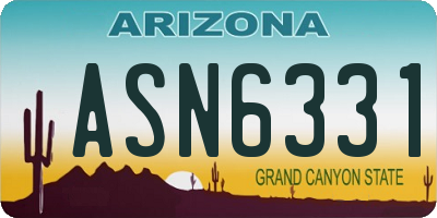 AZ license plate ASN6331