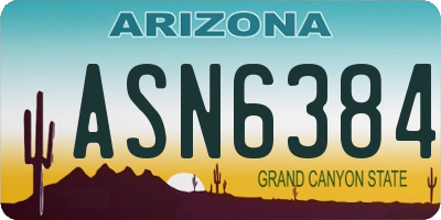 AZ license plate ASN6384