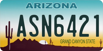 AZ license plate ASN6421