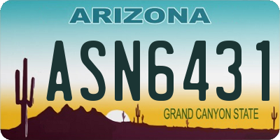 AZ license plate ASN6431