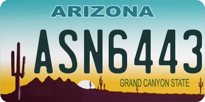 AZ license plate ASN6443