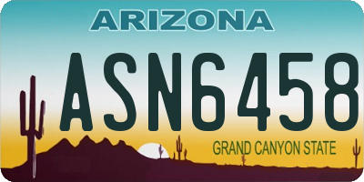 AZ license plate ASN6458