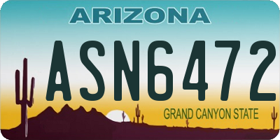 AZ license plate ASN6472