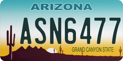 AZ license plate ASN6477
