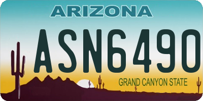 AZ license plate ASN6490