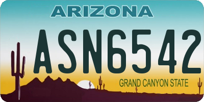 AZ license plate ASN6542