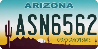 AZ license plate ASN6562