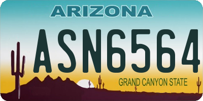AZ license plate ASN6564