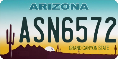 AZ license plate ASN6572