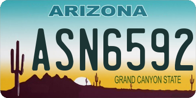 AZ license plate ASN6592