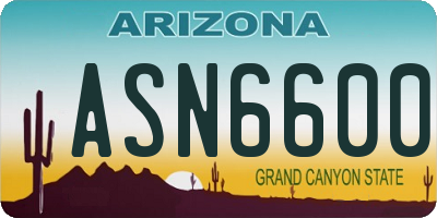 AZ license plate ASN6600