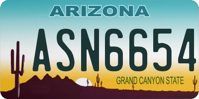 AZ license plate ASN6654