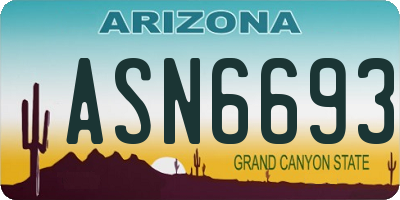 AZ license plate ASN6693