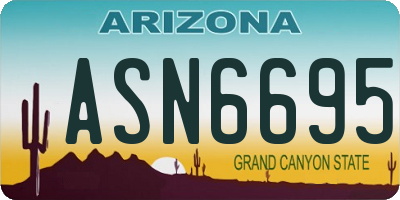 AZ license plate ASN6695