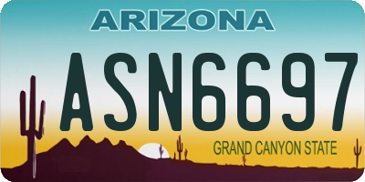 AZ license plate ASN6697