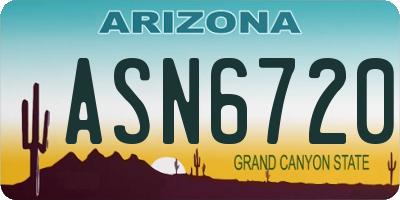 AZ license plate ASN6720